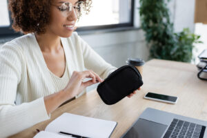 A woman zipping her insulin device into a black case. Discover how our medical nutrition therapy in Raleigh, NC can help support your recovery journey. Reach out today to get started. 